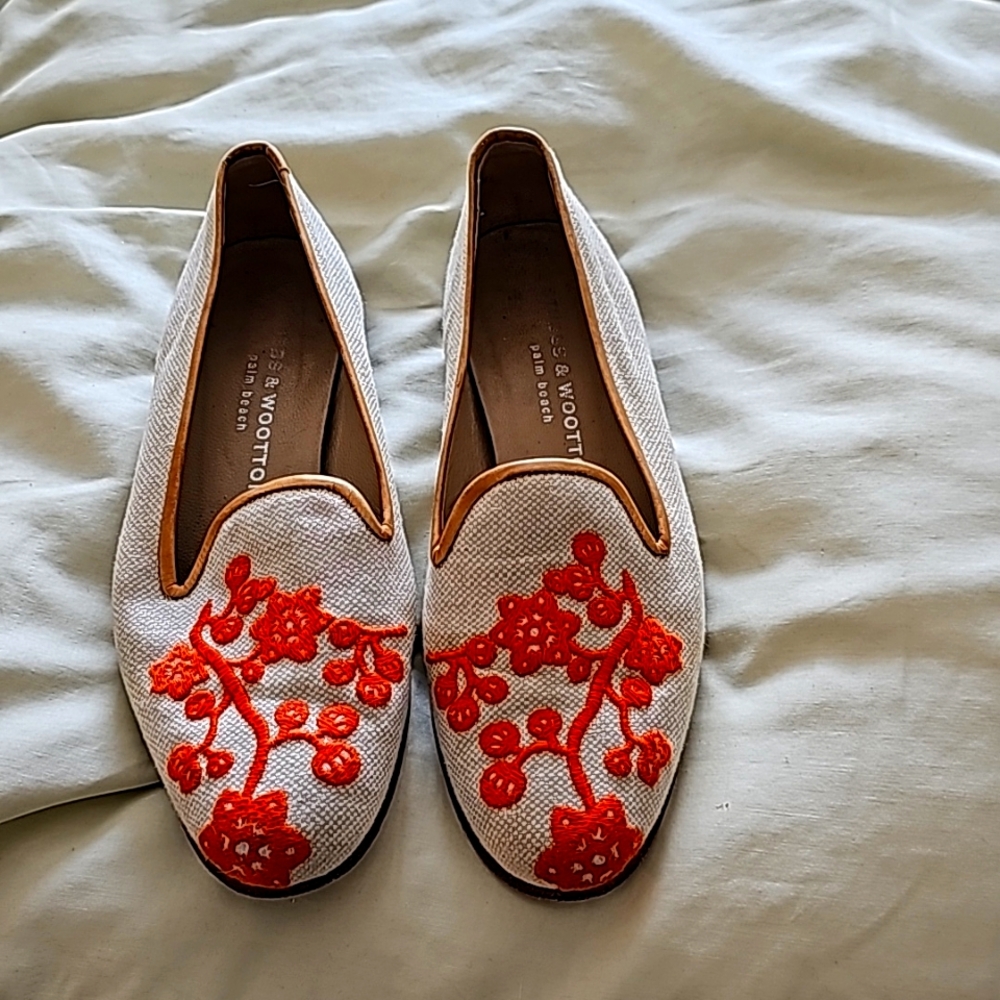 Stubbs and Wooton flat canvas slippers